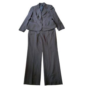 Hilary Radley Blue Pinstripe Pantsuit Blazer & Pants Size 14